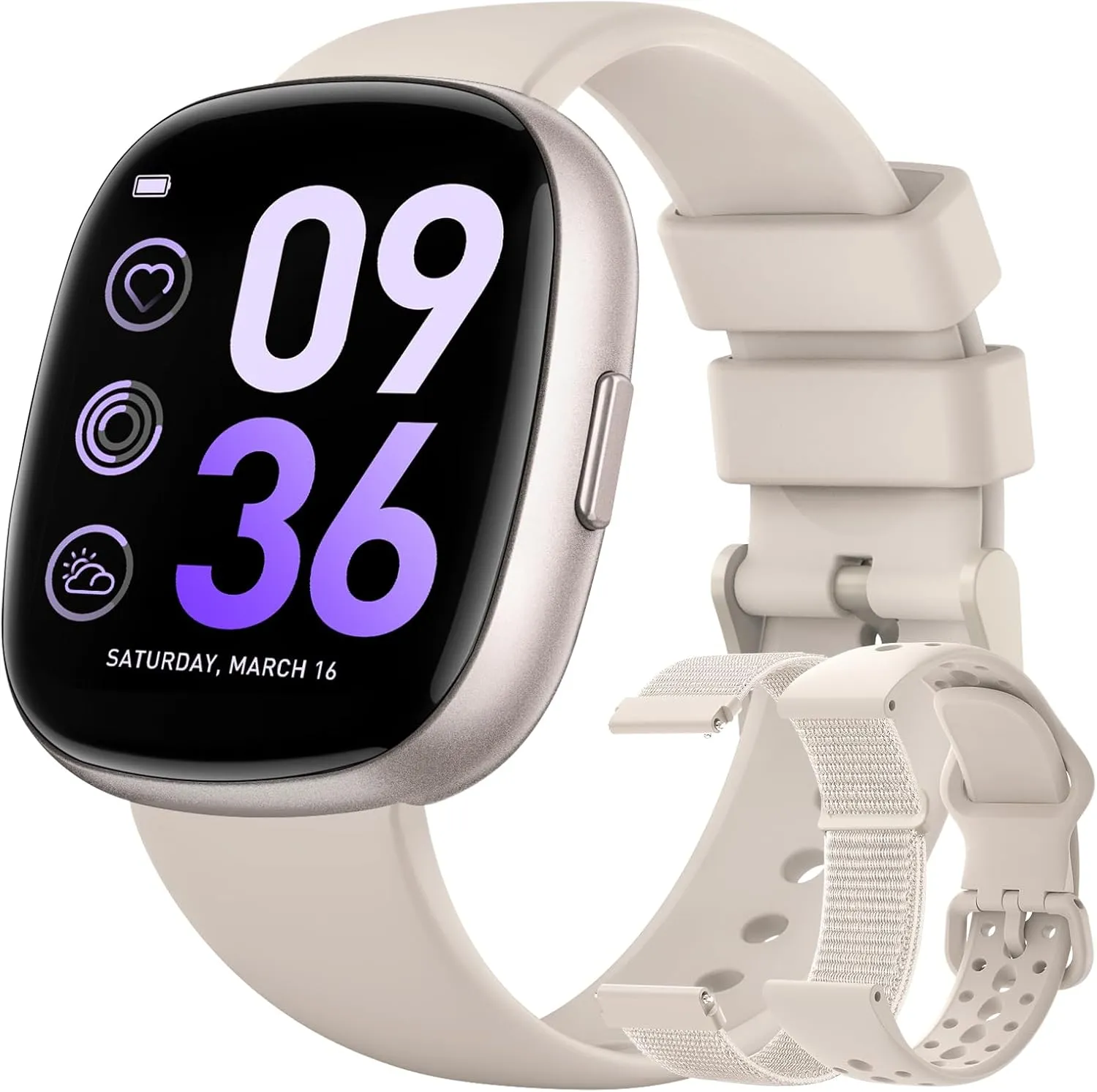 Sanorum Smart Watches for Women Men with Call: Fitness Trackers with 24-Hour Heart Rate SpO2 Sleep Monitor 120  Sport Mode 5ATM Waterproof Smartwatch Compatible with iPhone Android Phones Starlight