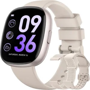 Sanorum Smart Watches for Women Men with Call: Fitness Trackers with 24-Hour Heart Rate SpO2 Sleep Monitor 120  Sport Mode 5ATM Waterproof Smartwatch Compatible with iPhone Android Phones Starlight