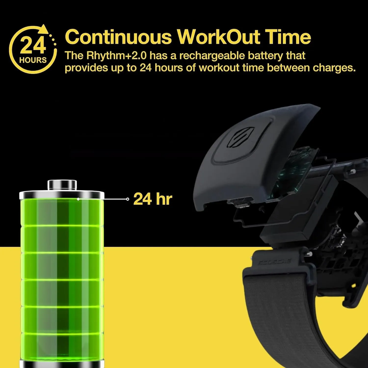 Scosche Rhythm R 2.0: Advanced Waterproof & Dustproof Heart Rate Monitor Armband with ANT  & BLE Bluetooth Smart for Accurate Workout Tracking Compatible with Smartphones, Wahoo, Peloton, NordicTrack
