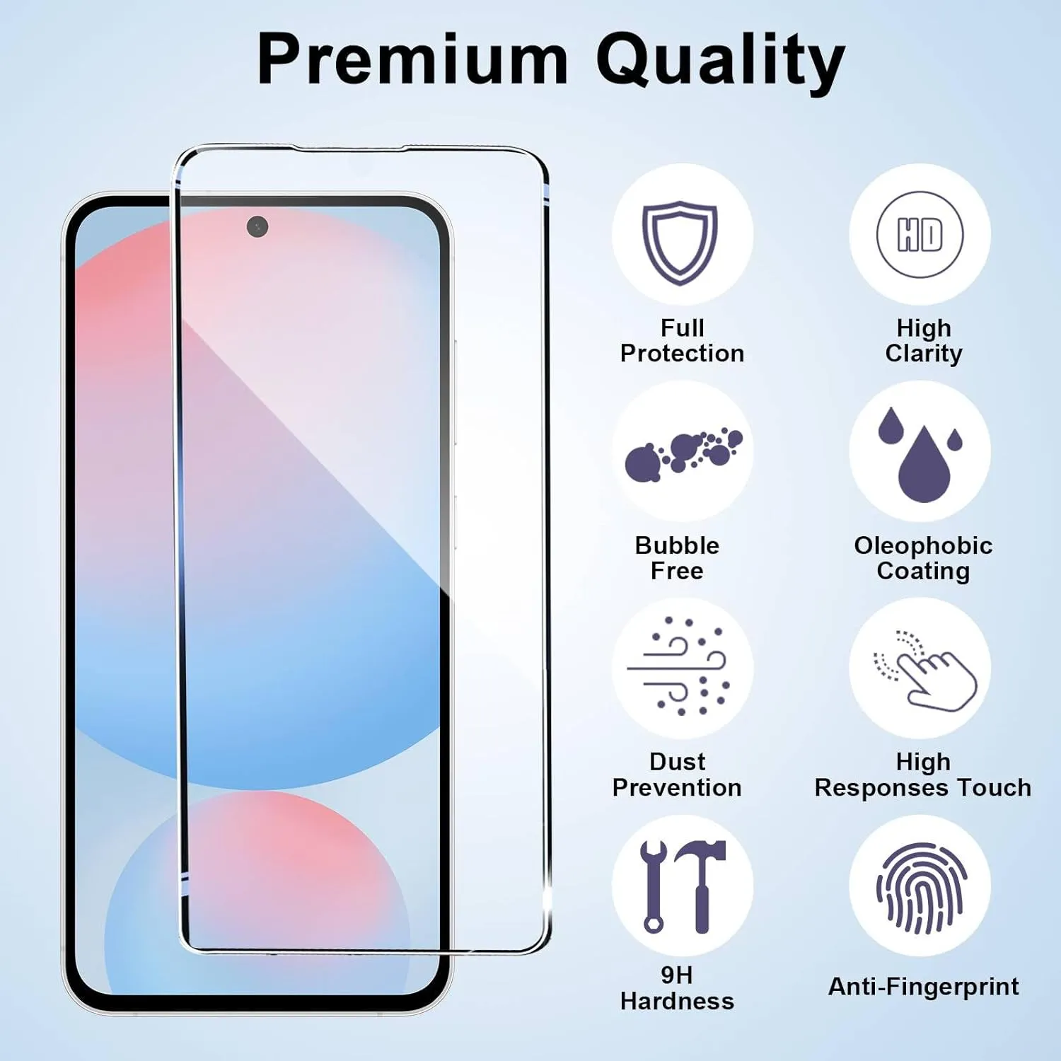 Screen Protector Compatible with Galaxy S24 FE 5G, [4 4 Pack] Camera Lens Protectors, Fingerprint Unlock Support, HD Tempered Glass, Touch Sensitive, Anti Scratch, Case Friendly