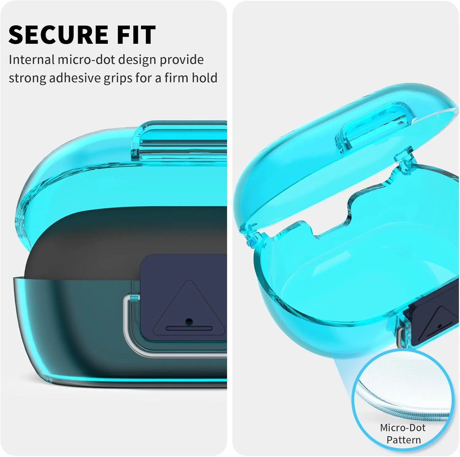 [Secure Lock] for Bose New QuietComfort Earbuds Case, Soft Clear TPU Shockproof Protective Case Cover for Bose New QuietComfort Accessories with Cleaning Kit & Keychain & Lanyard (Clear Blue)