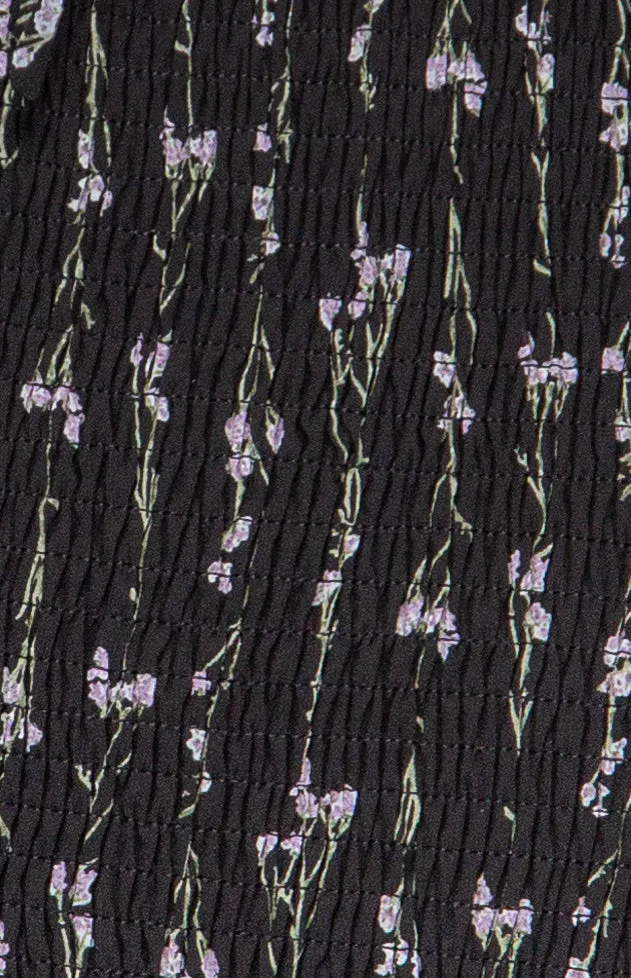 Shirred Mini Dress. Classy Dainty Floral Dress