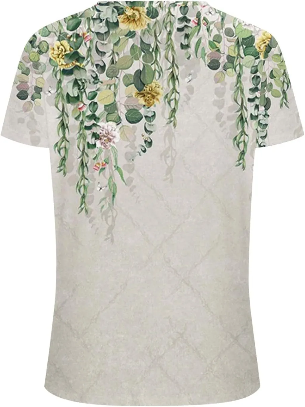Short Sleeve Shirts for Women Women's Fashion Casual Short Sleeve Floral Print Round Neck Pullover Top Blouse