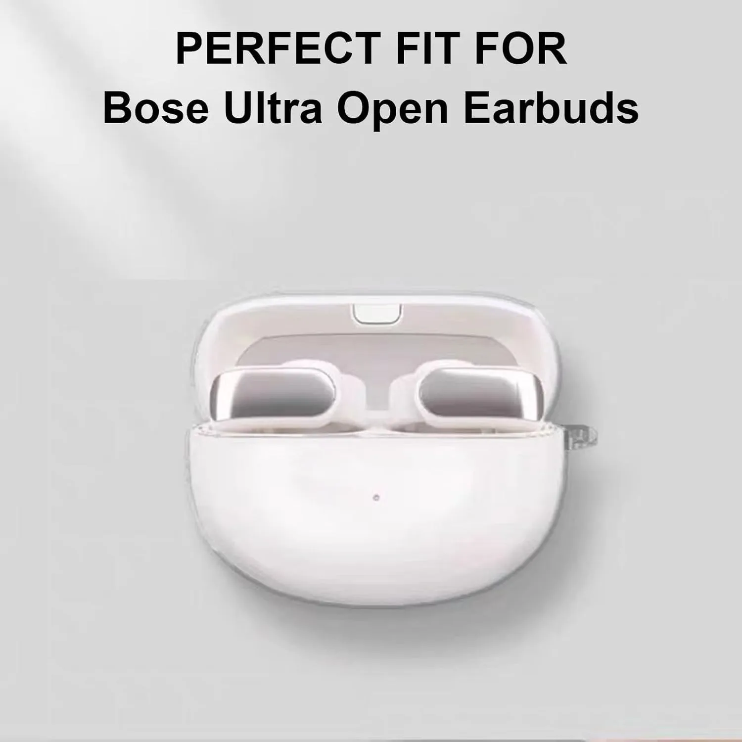 Silicone Case for Bose Ultra Open Earbuds, Shockproof Protective Earbuds Cover with Keychain Accessories (Clear)