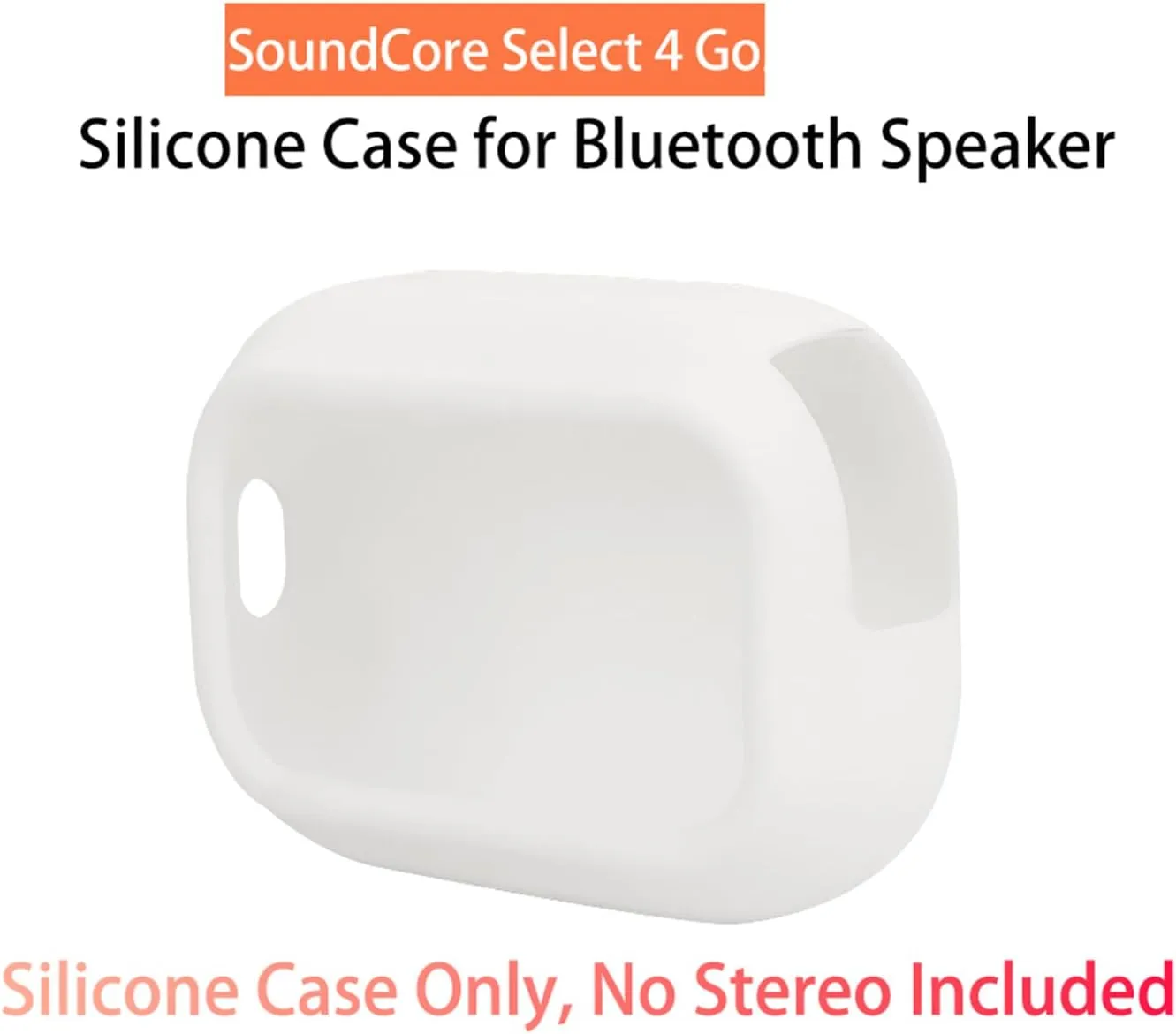 Silicone Soft Protective Cover for SoundCore Select 4 Go Bluetooth Speaker Waterproof Anti-Dust Anti-Bump Anti-Fall Outdoor Travel Easy Carrying Skin Convenient Case Necessary Accessories