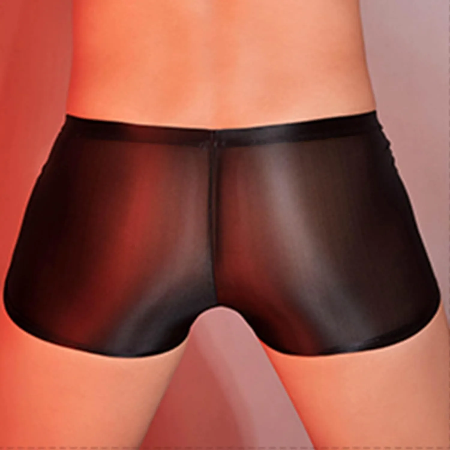 Sissy Underwear for Men See Through Panties Glossy Satin Pajamas Sexy Boxers Briefs Lightweight Sexy Underpants