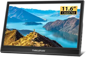 Small Portable Monitor - 11.6 inch Dual HDMI Mini Laptop Monitor, 1366 x 768 TN LED Display External Screen for Laptop and Computer, Build in Speakers