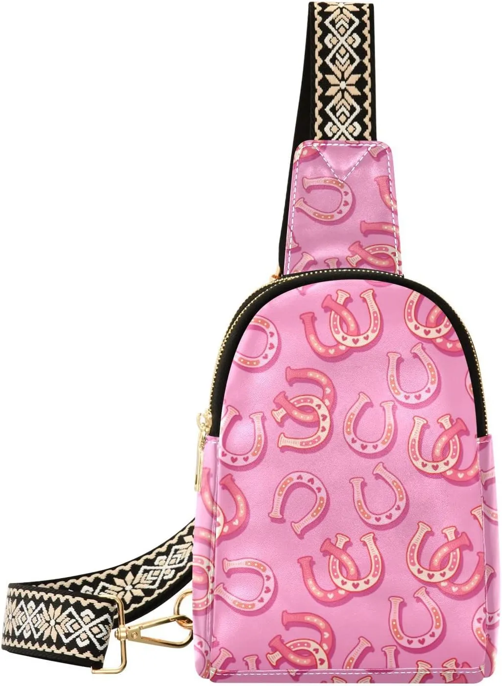 Small Sling Bag for Women Cute Cowgirl PC Leather Fanny Pack Crossbody Fashion Waist Packs Chest Bag for Travel Sports Running Hiking