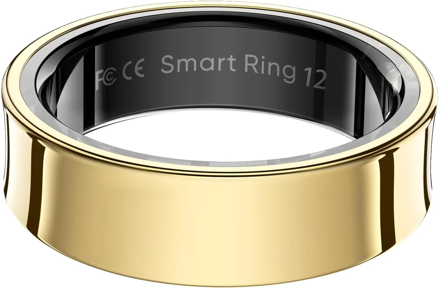 Smart Rings for Men, Fitness Trackers for Women - Sleep Tracking Wearable - Heart Rate - Blood Oxygen - IP68 Waterproof (Gold, 12#)