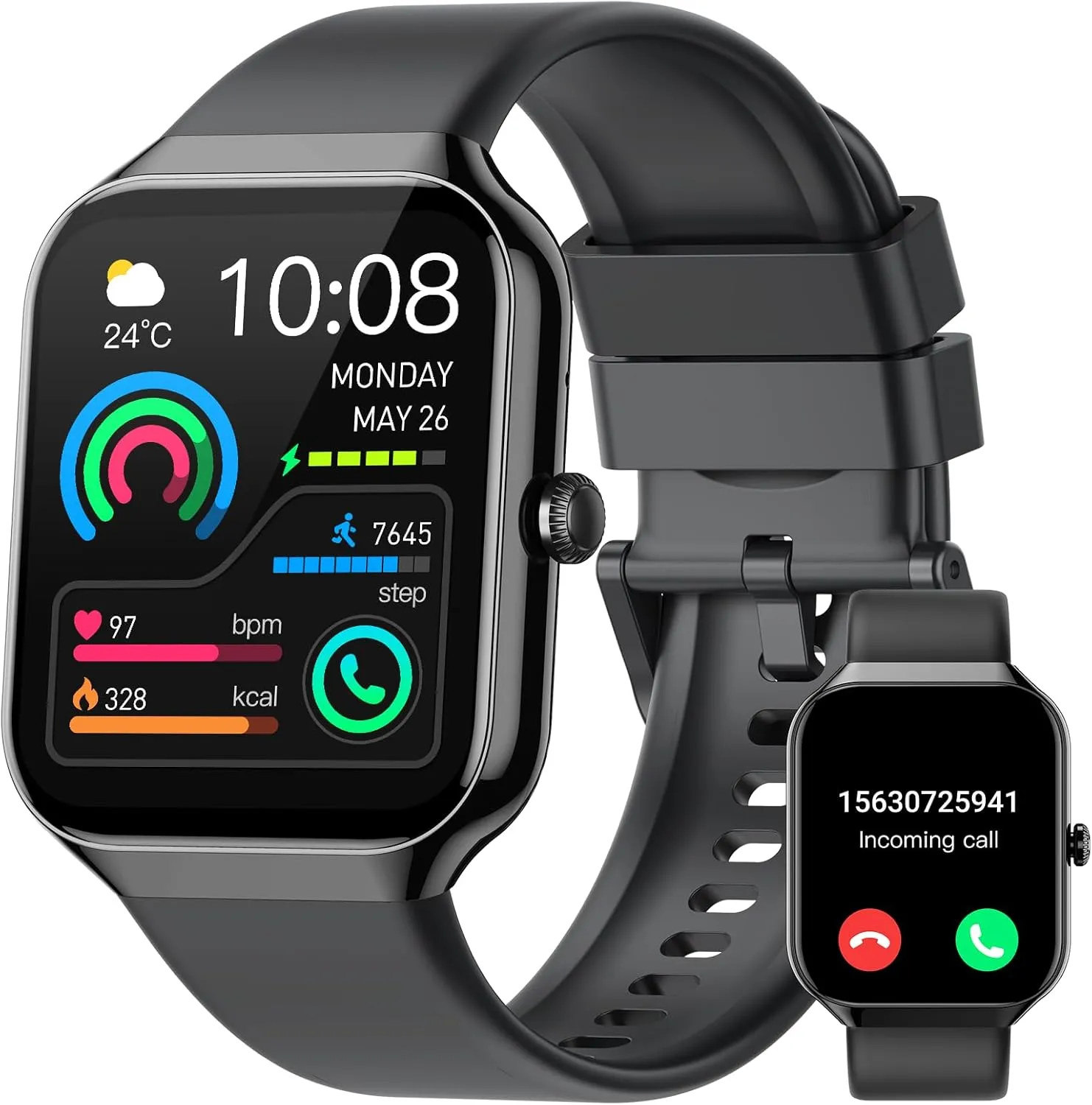 Smart Watch for Men Women, 1.96"HD Smartwatch (Answer/Make Call) with Heart Rate/Sleep Monitor/Pedometer/Spo2, 2025 New Fitness Watch 113  Sport Modes, IP68 Waterproof Activity Tracker for Android iOS