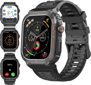 Smart Watches for Men,Military Smartwatches with GPS and Map Navigation & BT Calls - Fitness Trackers with Heart Rate/SpO2/Sleep Monitor,Elevation,Compass,Outdoor Sport Watch for Android/iOS