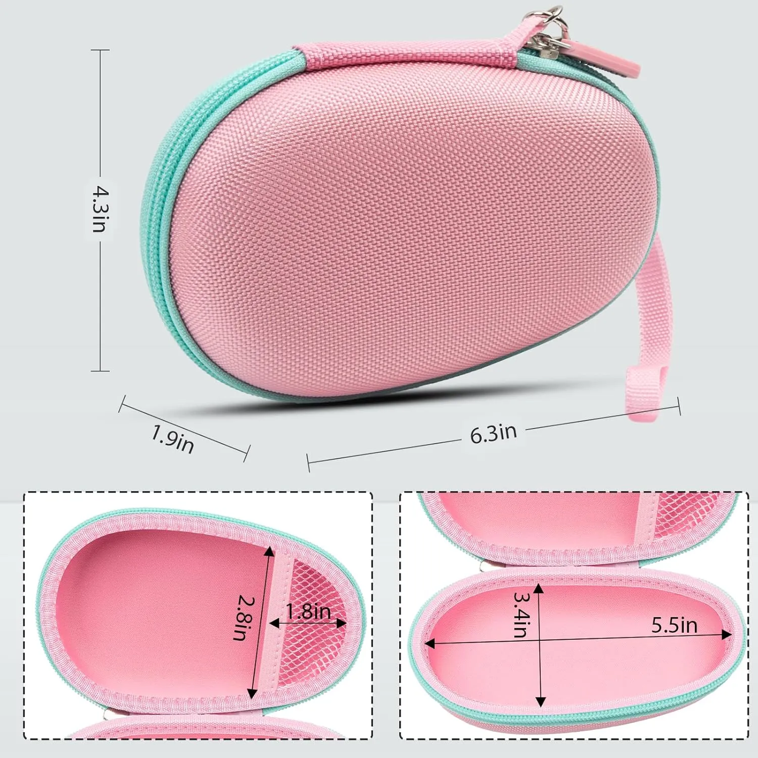 Speaker Case Replacement Compatible with JBL Clip 5/ Clip 4, Bluetooth Speakers Protective Storage Bag Fits for Charger & USB Cable-Box Only (Pink)