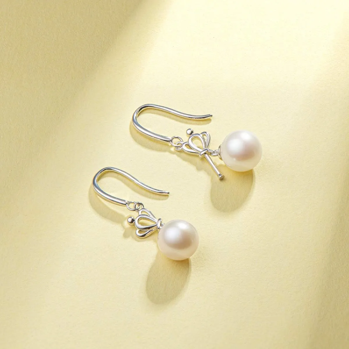 Sterling Silver Pearl Earrings for Women, Freshwater Cultured Pearl Drop Dangle Earrings Gift for Mom Wife Daughter