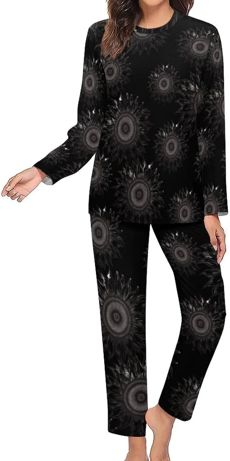 Sunflower Women's Pajama Set Long Sleeve Pj Sets Casual Two Piece Loungewear Soft Sleepwear