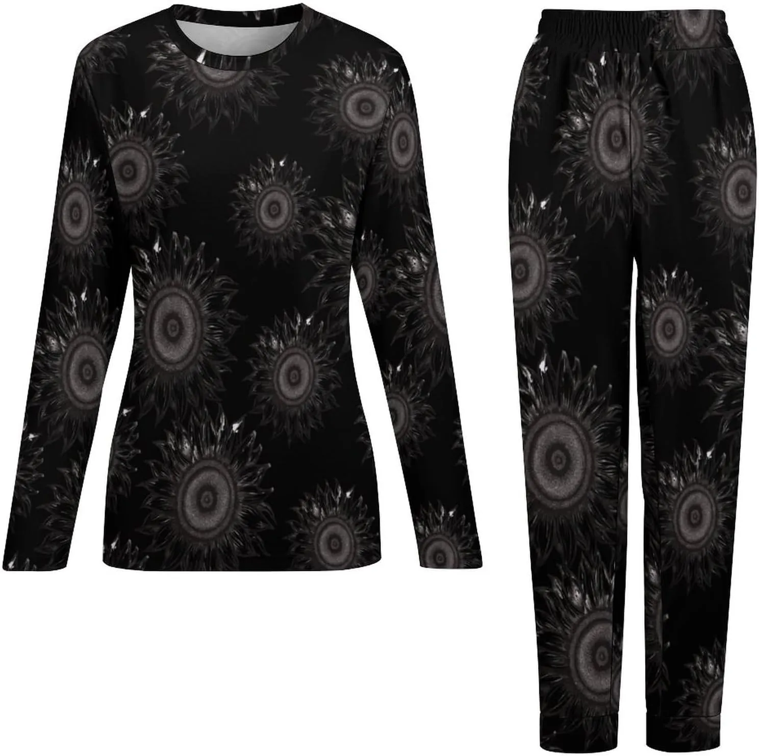 Sunflower Women's Pajama Set Long Sleeve Pj Sets Casual Two Piece Loungewear Soft Sleepwear