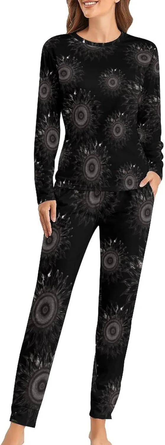 Sunflower Women's Pajama Set Long Sleeve Pj Sets Casual Two Piece Loungewear Soft Sleepwear