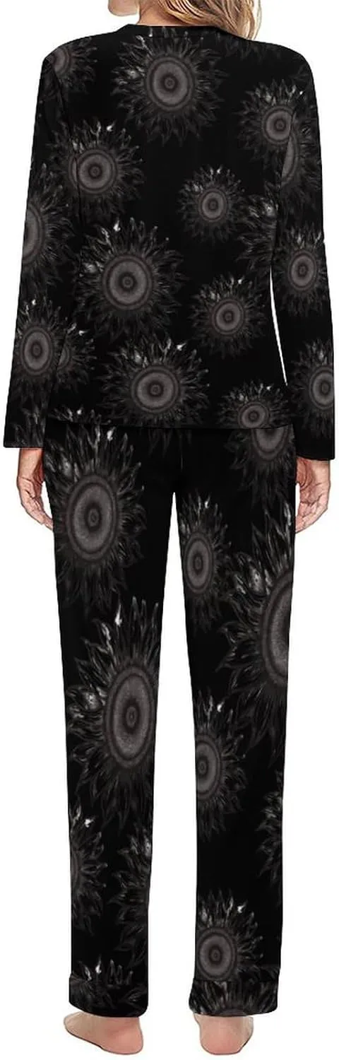 Sunflower Women's Pajama Set Long Sleeve Pj Sets Casual Two Piece Loungewear Soft Sleepwear