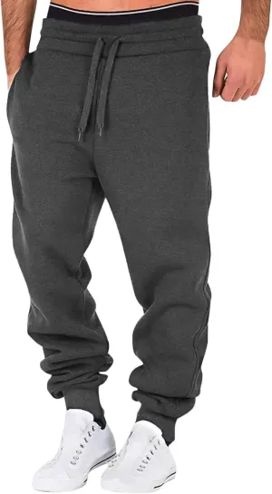 Sweatpants for Men with Pockets Jogger Sweatpants Drawstring Outdoor Trousers with Pockets Men's Cotton Multi-Pockets
