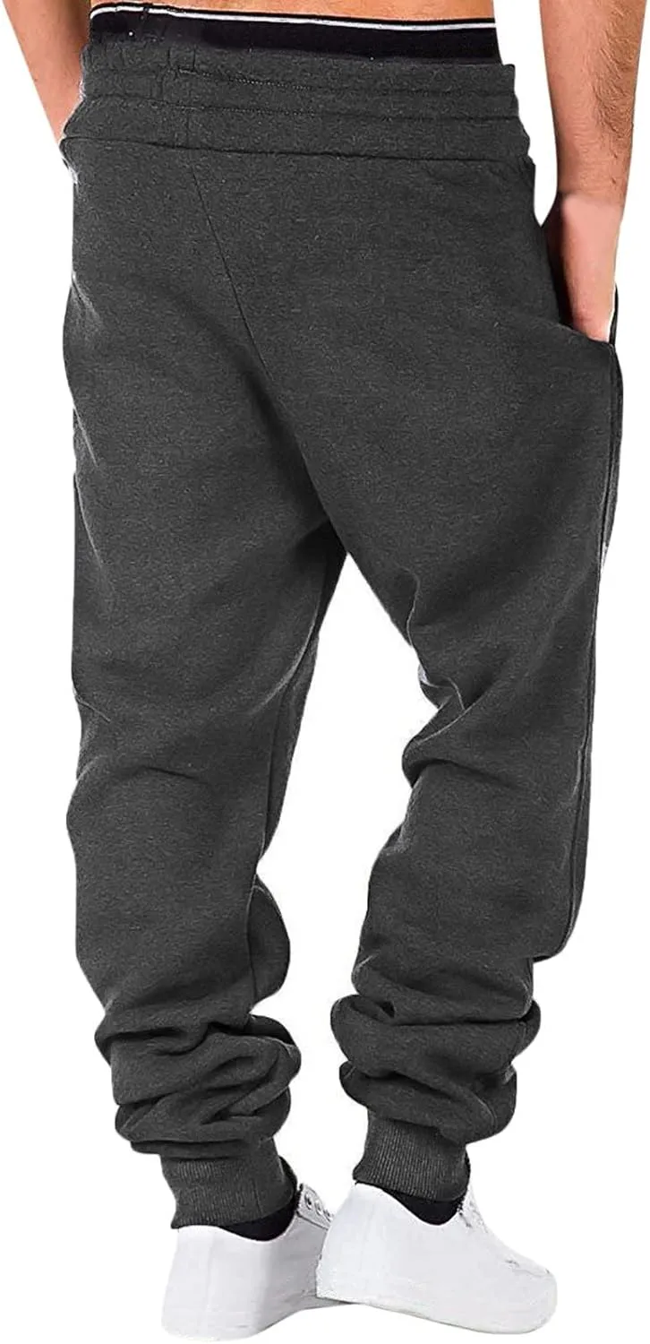 Sweatpants for Men with Pockets Jogger Sweatpants Drawstring Outdoor Trousers with Pockets Men's Cotton Multi-Pockets