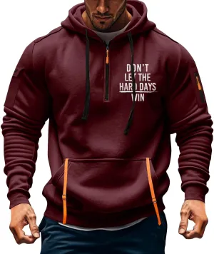 Sweatshirts for Men 1/4 Zip Soft Lightweight Fashion Drawstring Men's Sweatshirts Cool Vintage Hoodie with Pockets