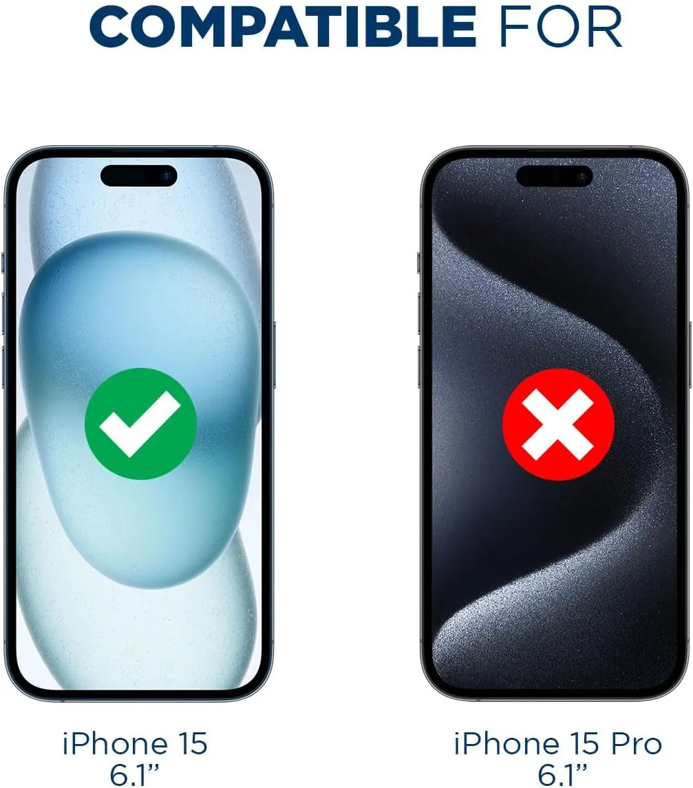 Tech Armor Screen Protector for iPhone 15 6.1 inch - Ballistic Tempered Glass, Case Friendly, Sensor Protection, HD, 9H Hardness, 3 Pack   Bonus Camera Lens Protectors