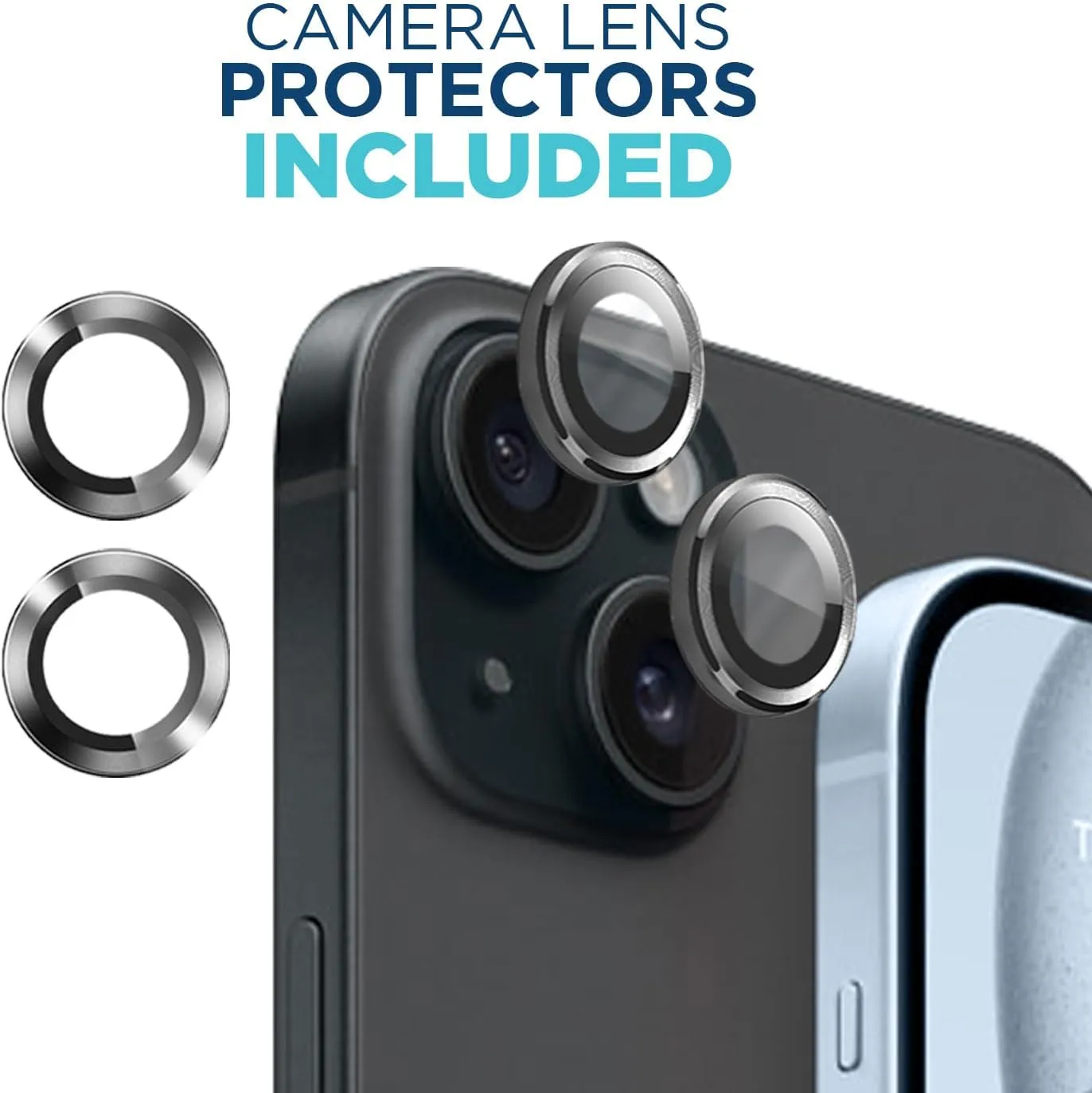 Tech Armor Screen Protector for iPhone 15 6.1 inch - Ballistic Tempered Glass, Case Friendly, Sensor Protection, HD, 9H Hardness, 3 Pack   Bonus Camera Lens Protectors