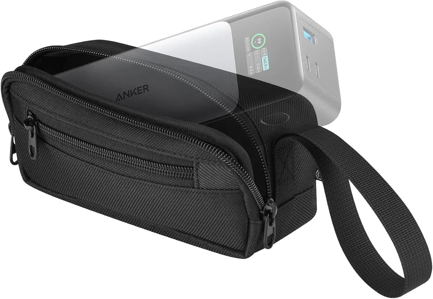 Travel Case Compatible with Anker 737 Power Bank (PowerCore 24K) 3-Port Portable Charger, Storage Bag Pouch for Anker 737 24,000mAh Power Bank - Case Only (Black)