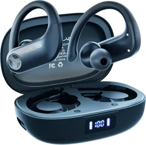 TREBLAB X3 Pro - Ultra Comfortable Earhooks, Pure-HD Sound, Punchy Bass, 145H Battery, Waterproof & Sweatproof Bluetooth Earbuds, Mics for Calls, True Wireless Earbuds for Sports Workout Running
