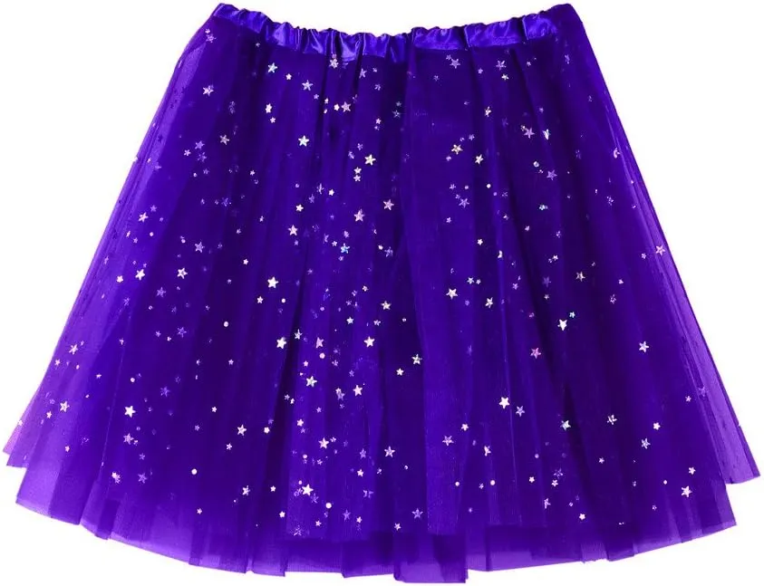 Tulle Tutu Skirt for Women Women's Tutu Mini Skirts Ruffle Solid Layered Pleated Tulle Cosplay Petticoat Puffy