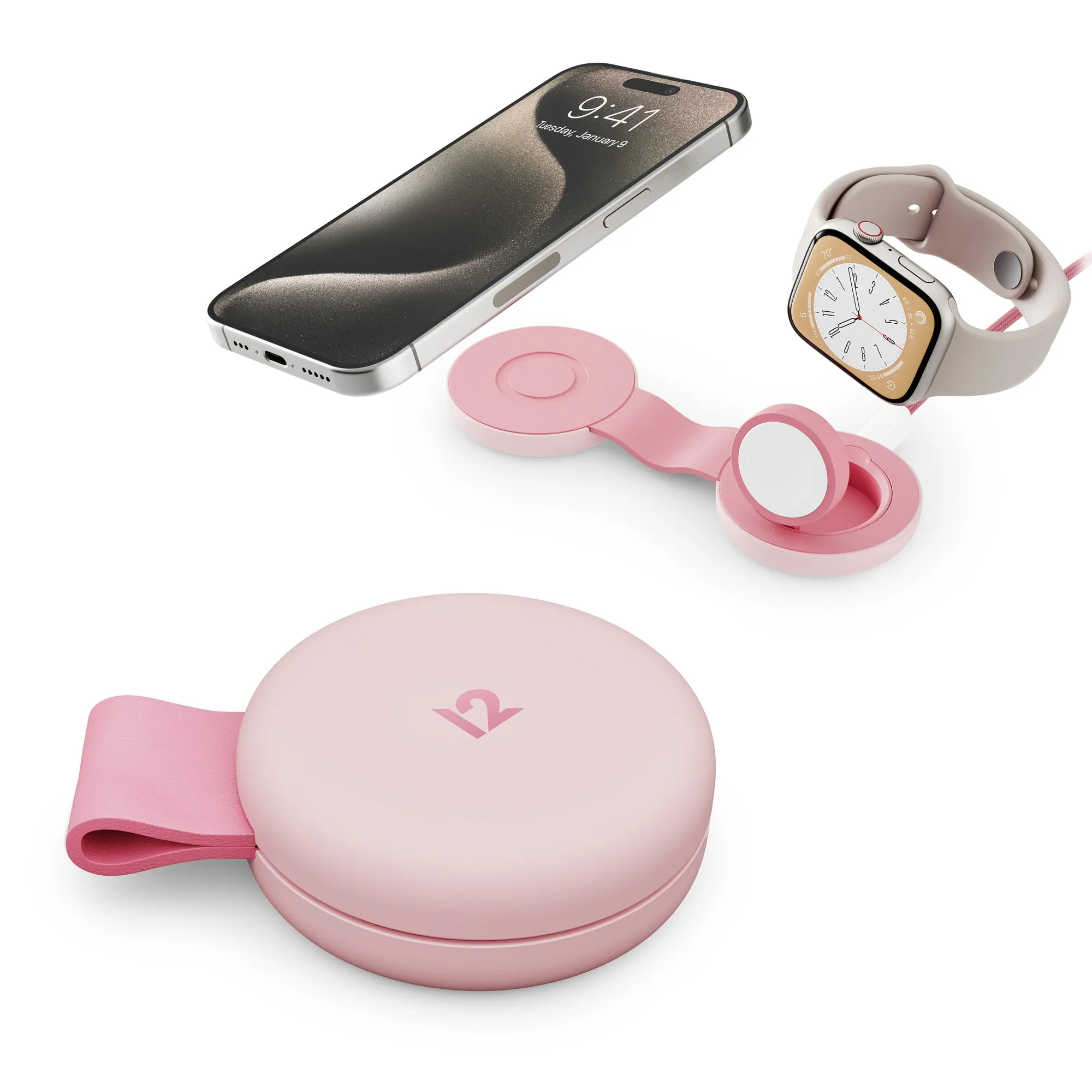 TWELVE SOUTH ButterFly SE 2-in-1 Qi2 MagSafe Charger Wireless - Pink