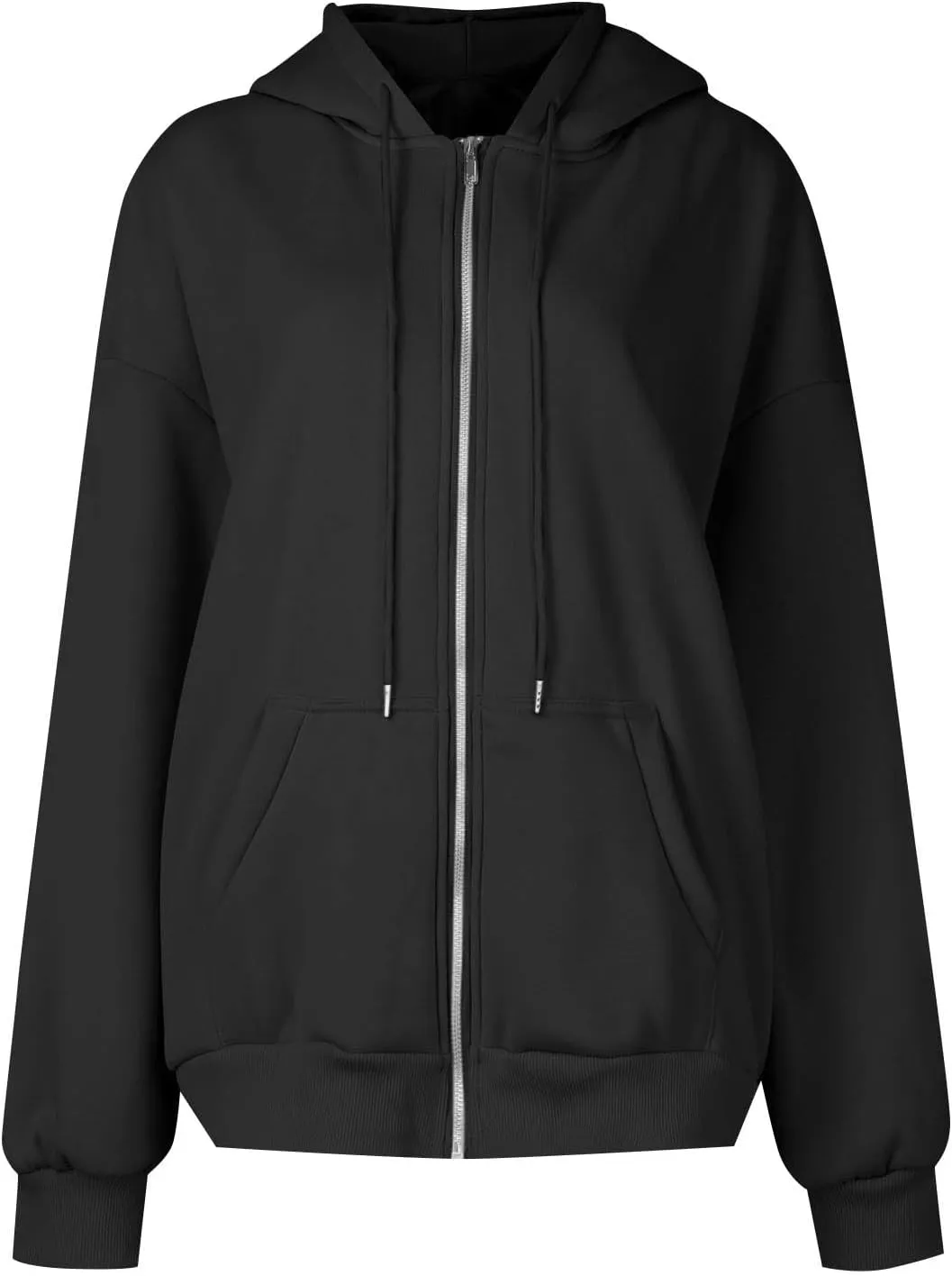 TWGONE Womens Zip Up Hoodies Long Sleeve Oversized Sweatshirts Y2K Jacket Pockets Fall Winter Outfits Fashion Clothes