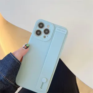 Ultra Thin Soft TPU Hand Wrist Strap Stand Phone Case for iPhone 14 13 12 11 Pro Max X XR XS 7 8 Plus Silicone Shockproof Cover,BU,for iPhone 12