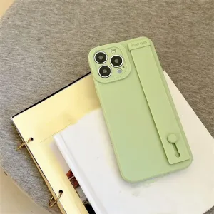Ultra Thin Soft TPU Hand Wrist Strap Stand Phone Case for iPhone 14 13 12 11 Pro Max X XR XS 7 8 Plus Silicone Shockproof Cover,GR,for iPhone 12