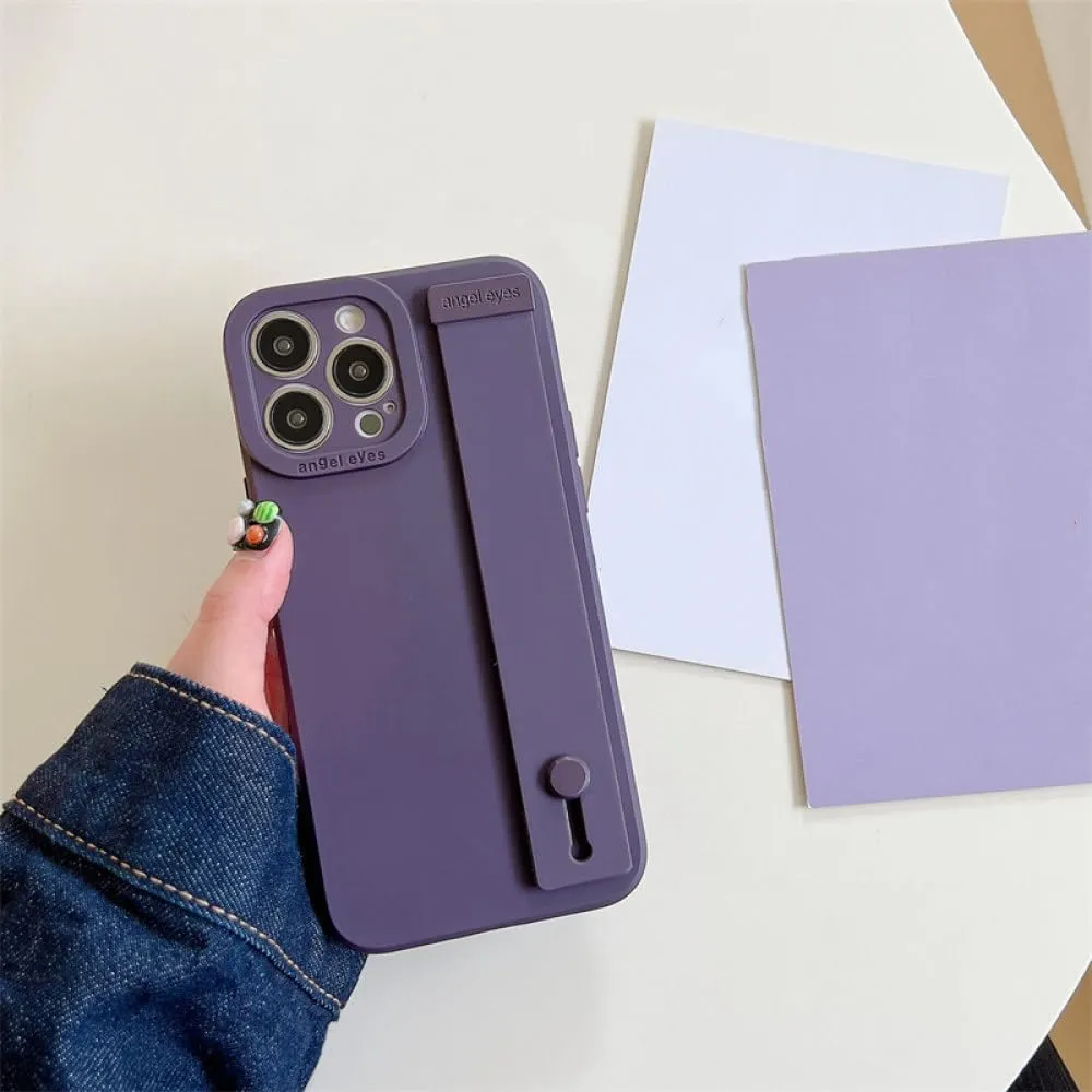 Ultra Thin Soft TPU Hand Wrist Strap Stand Phone Case for iPhone 14 13 12 11 Pro Max X XR XS 7 8 Plus Silicone Shockproof Cover,PP,for iPhone 13 Pro