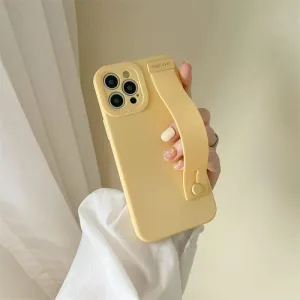 Ultra Thin Soft TPU Hand Wrist Strap Stand Phone Case for iPhone 14 13 12 11 Pro Max X XR XS 7 8 Plus Silicone Shockproof Cover,YL,for iPhone 12