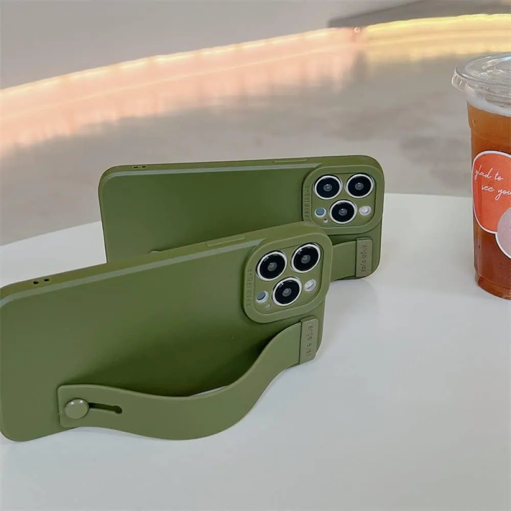 Ultra Thin Soft TPU Hand Wrist Strap Stand Phone Case for iPhone 14 13 12 11 Pro Max X XR XS 7 8 Plus Silicone Shockproof Cover,YL,for iPhone 12