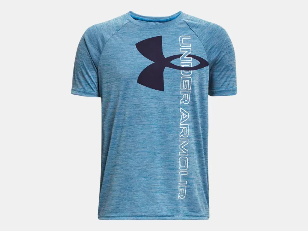 Under Armour Boys Tech Split Log Hybrid SS Tshirt