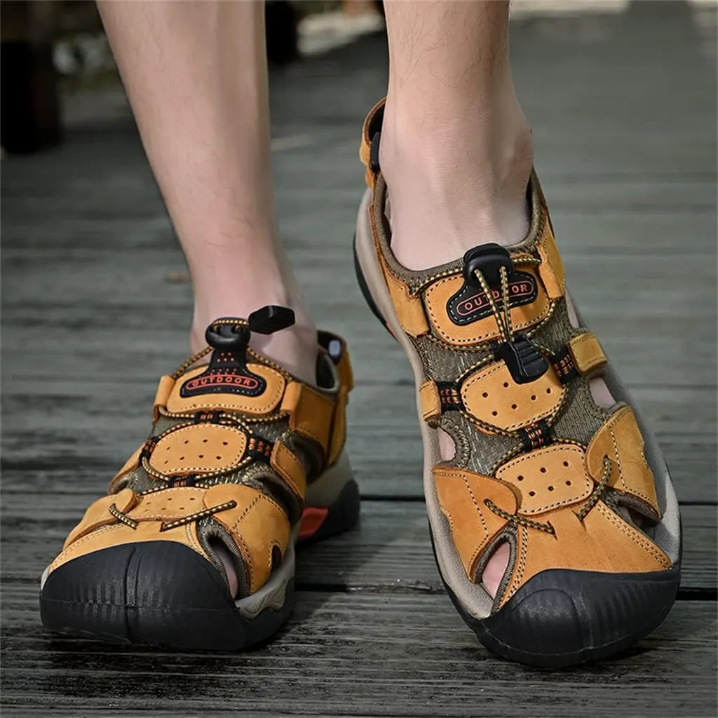 Veslexth Men's Athletic Hiking Sandals Fisherman Summer Outdoor Sport Sandal Adjustable Amphibious Casual Beach Mens Closed Toe Anti-Slip Trail Walking Shoes