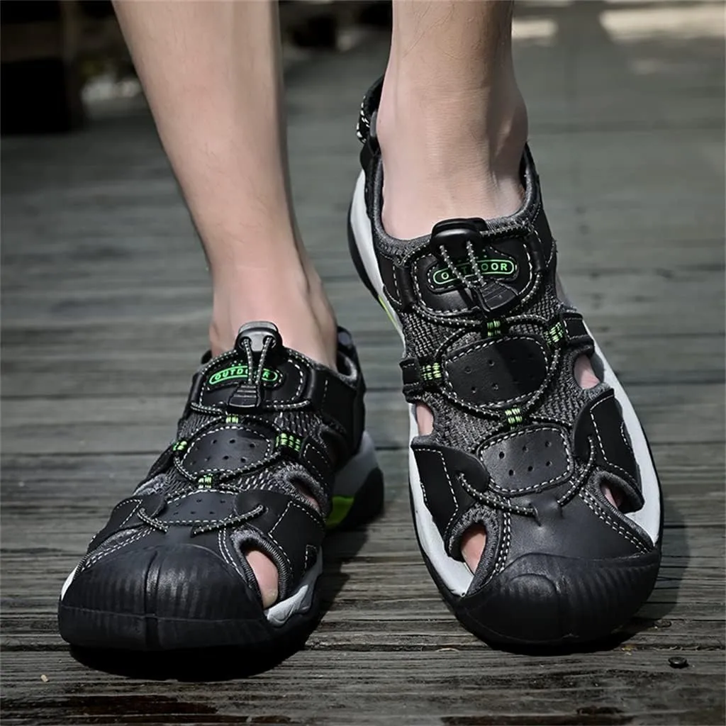 Veslexth Men's Athletic Hiking Sandals Fisherman Summer Outdoor Sport Sandal Adjustable Amphibious Casual Beach Mens Closed Toe Anti-Slip Trail Walking Shoes