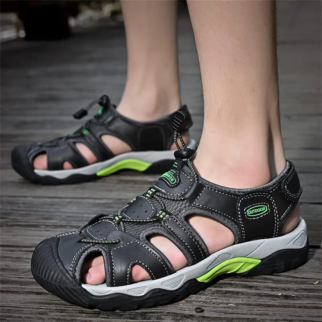 Veslexth Men's Athletic Hiking Sandals Fisherman Summer Outdoor Sport Sandal Adjustable Amphibious Casual Beach Mens Closed Toe Anti-Slip Trail Walking Shoes