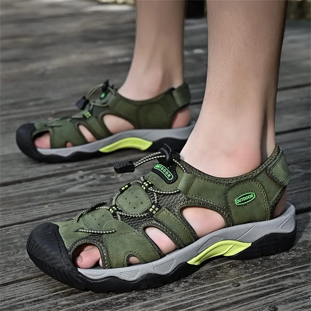 Veslexth Men's Athletic Hiking Sandals Fisherman Summer Outdoor Sport Sandal Adjustable Amphibious Casual Beach Mens Closed Toe Anti-Slip Trail Walking Shoes