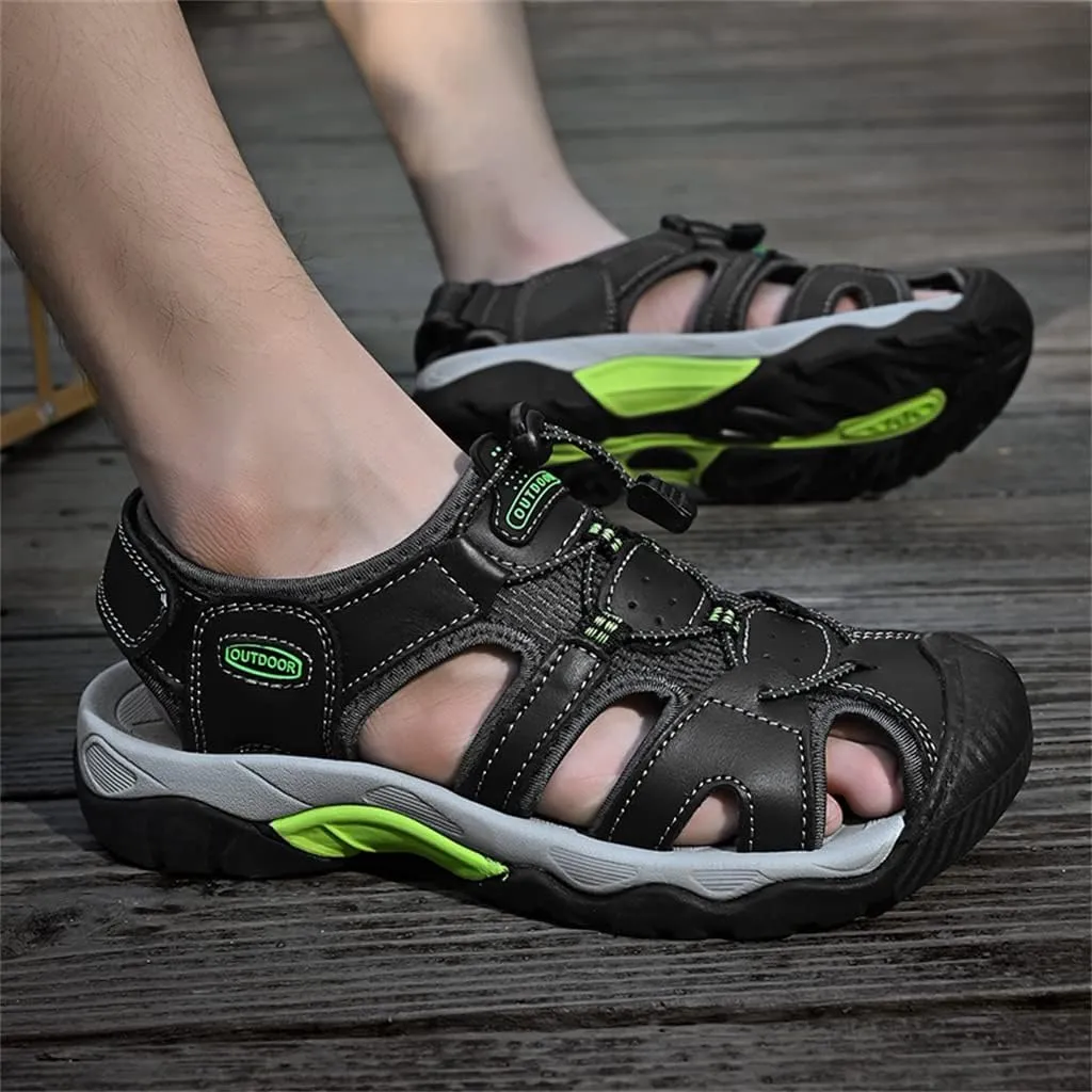 Veslexth Men's Athletic Hiking Sandals Fisherman Summer Outdoor Sport Sandal Adjustable Amphibious Casual Beach Mens Closed Toe Anti-Slip Trail Walking Shoes