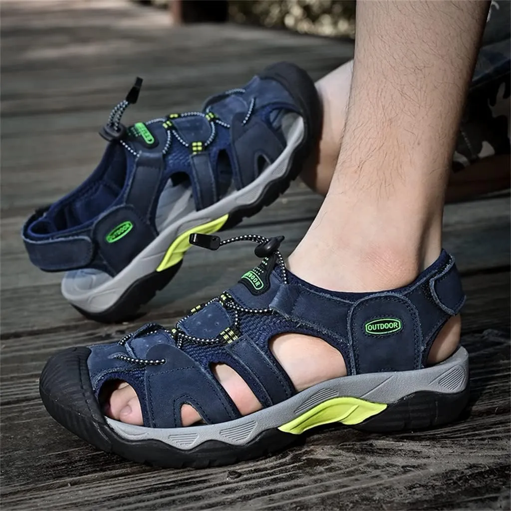Veslexth Men's Athletic Hiking Sandals Fisherman Summer Outdoor Sport Sandal Adjustable Amphibious Casual Beach Mens Closed Toe Anti-Slip Trail Walking Shoes