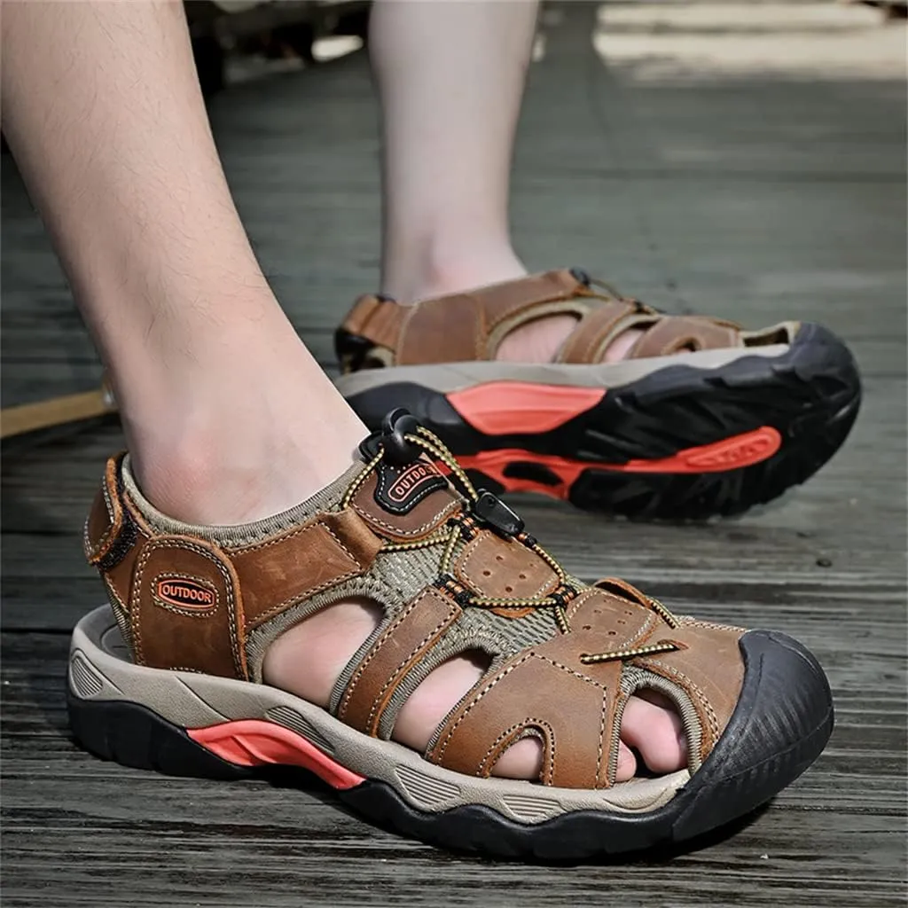 Veslexth Men's Athletic Hiking Sandals Fisherman Summer Outdoor Sport Sandal Adjustable Amphibious Casual Beach Mens Closed Toe Anti-Slip Trail Walking Shoes