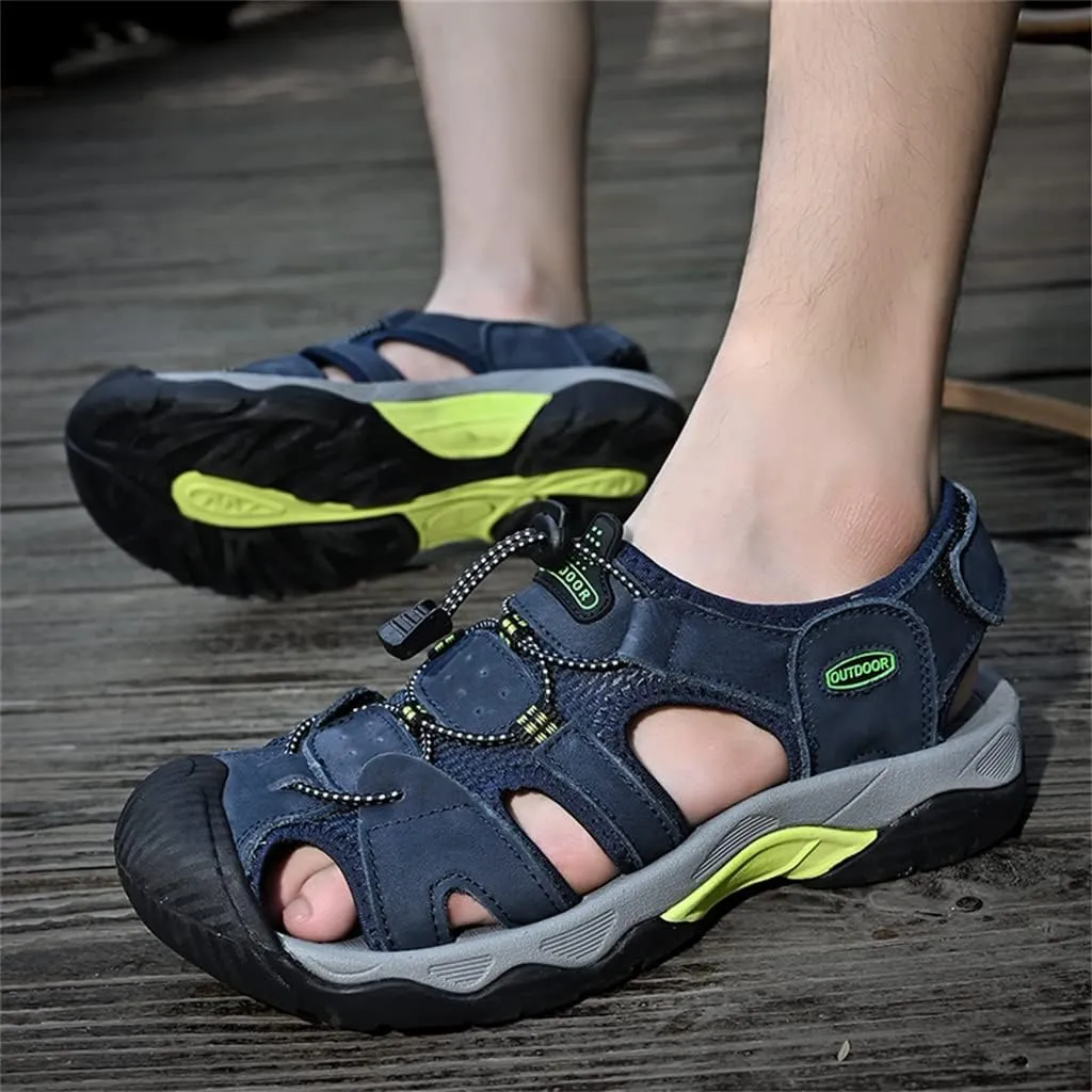 Veslexth Men's Athletic Hiking Sandals Fisherman Summer Outdoor Sport Sandal Adjustable Amphibious Casual Beach Mens Closed Toe Anti-Slip Trail Walking Shoes
