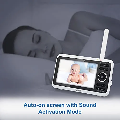 VTech VM819 Baby Monitor, 2.8 Screen, Night Vision, 2-Way Audio, Temperature Sensor and Lullabies, Secure Transmission No WiFi