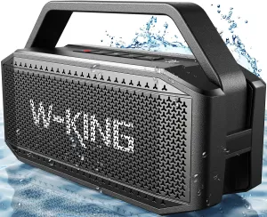 W-KING Portable Loud Bluetooth Speakers with Subwoofer, 60W(80W Peak) Waterproof Bluetooth Speaker Wireless, Deep Bass/Pairing/40H/Power Bank/TF/AUX/EQ, Large Outdoor Speaker Boombox for Party, Home