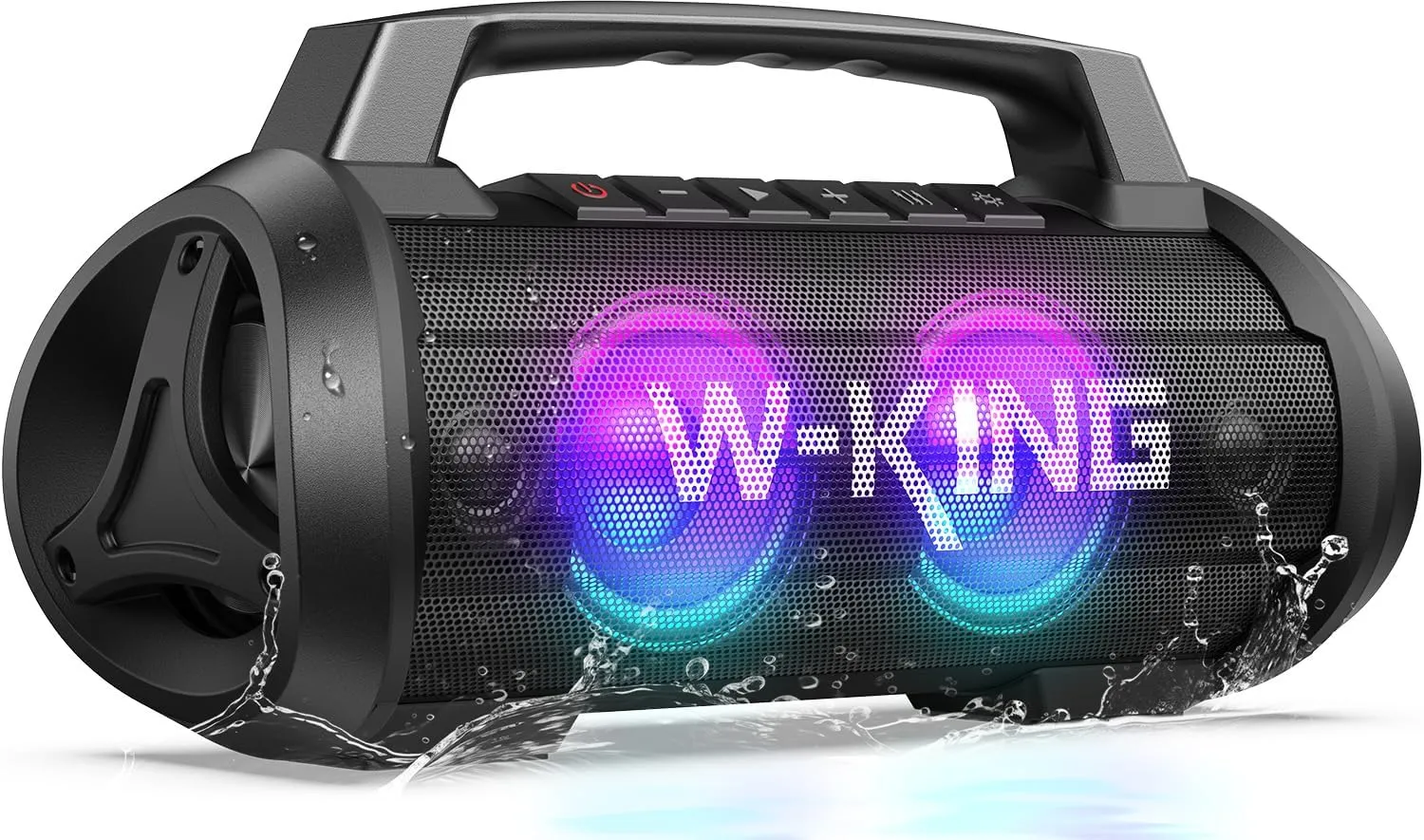 W-KING Portable Speakers Bluetooth Wireless, 120W Peak 70W Loud Bluetooth Speaker Waterproof Outdoor, Deep Bass/2* Subwoofer/DSP/EQ/42H Playtime/IPX6/RGB Lights/MAC-in/Power Bank, Large Party Boombox