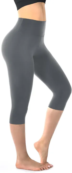 Walifrey Capri Leggings for Women, Buttery Soft High Waisted Leggings for Gym Yoga Workout