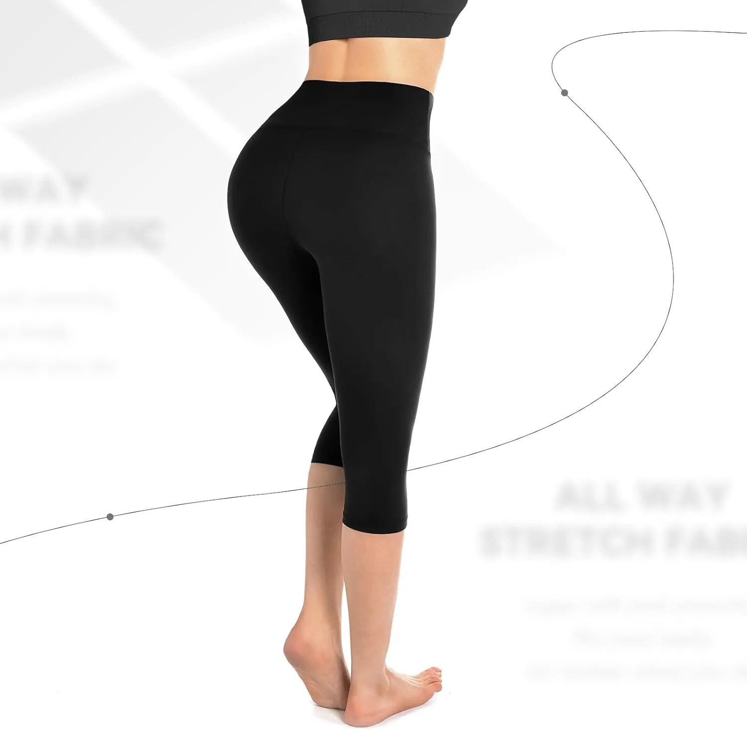 Walifrey Capri Leggings for Women, Buttery Soft High Waisted Leggings for Gym Yoga Workout